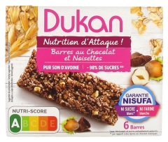 Dukan Barres au Chocolat et Noisettes 6 Barres