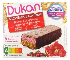 Dukan Granat&auml;pple Tranb&auml;r och Hallon 4 Bars