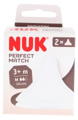 NUK Perfect Match 2 Tettarelle in Silicone 3 Mesi e Oltre