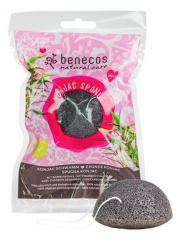 Benecos Spugna Konjac di Cura Naturale con Carbone di Bambù per Pelle Grassa