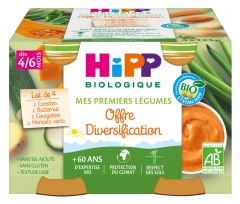 HiPP Mes Premiers Légumes Diversification dès 4/6 Mois Bio 4 Pots