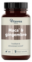 Vitavea Maca &amp; Gingembre Tonifiant &amp; Dynamisant Sexuel 40 Gélules