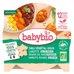 Babybio Chili Dulce Vegetal Ecológico Zanahoria Maíz Alubias Riñón 12 Meses y + 230 g
