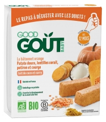 Good Goût Bastoncini D'Arancia Patata Dolce Lenticchie Zucca Corallo Da 12 Mesi Bio 6 Bastoncini