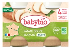 Babybio Batata-Doce Branca 4 Meses e + Biol&oacute;gica 2 Potes de 130 g