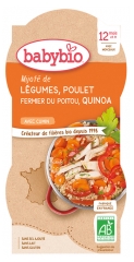 Babybio Simmered Vegetables Chicken Quinoa 12 Miesięcy i Więcej Organic 2 Miski po 200 g