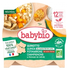 Babybio Quinotto Quinoa Potimarrons Champignons Fromage de Chèvre 12 Mois et + Bio 230 g