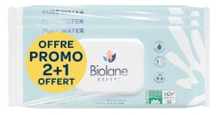 Biolane Expert Lingettes Pure Water Lot de 3 x 60 Lingettes