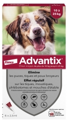 Advantix Chien Moyen 10 à 25 kg 6 Pipettes