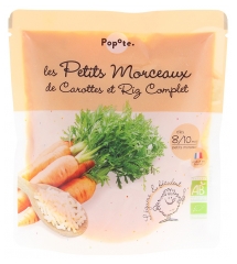 Popote Les Petits Morceaux Carottes et Riz Complet Dès 8/10 Mois Bio 190 g