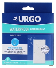Urgo Steriln&iacute; N&aacute;plasti Velk&yacute; Form&aacute;t Waterproof 5 N&aacute;plast&iacute;
