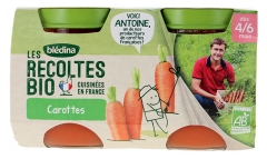 Blédina Les Récoltes Organiczne Marchewki od 4/6 Miesiąca Organiczne 2 Słoiki