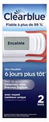 Clearblue Test de Grossesse Détection Ultra Précoce Digital Lot de 2 Tests
