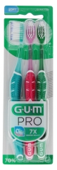 GUM PRO Trio Pack de Cepillos Dentales Triples