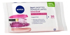 Nivea Gentle Make-up Remover Wipes 3in1 Dry & Sensitive Skin 20 Wipes