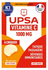Comprimés à Croquer UPSA Vitalité Vitamine C 1000mg - Boîte De 2x10 Comprimés - Pour Adultes - Neuf Sous Emballage