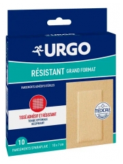 Urgo Resistant Sterile Adhesive Dressings Large Size 10 x 7 cm 10 Dressings