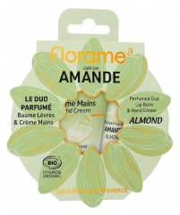 Florame Parfymerad Duo Mandel L&auml;ppbalsam 15 ml + Handkr&auml;m 30 ml Ekologisk