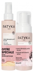 PATYKA Clean Huile Démaquillante Éclair Bio 150 ml + Mousse Nettoyante Détox Bio 150 ml Offre Spécial