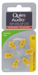 Quies Audio 6 Zinc Air Batteries for Hearing Aids (10)