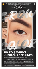L'Oréal Paris Brow Color Coloration Sourcils Semi-Permanente 30 ml - Teinte : 3.0 Dark Brunette / Châtain Foncé