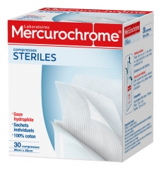 Mercurochrome 30 Sterile Baumwollkompressen
