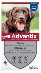 Advantix C&acirc;ine Mare 25 la 40 kg 6 Pipete