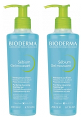 Bioderma S&eacute;bium Puhdistava Vaahtoava Geeli Pakkaus 2 x 200 ml