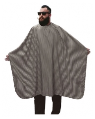 Capa de Cabeleireiro O'Barber O' Barber Cinzenta com Riscas Brancas