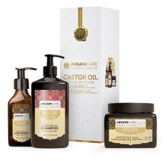 Arganicare Trio darilni set za pospe&scaron;evanje rasti z ricinusovim oljem