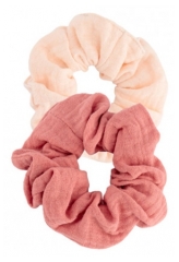 Bachca Set di 2 Scrunchies in Garza di Cotone