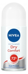 Antiperspirant Roll-On Nivea Dry Comfort Dual Protect 72H 50 ml
