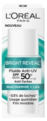 Fluido Anti-UV Niacinamida Anti-Manchas FPS50+ Bright Reveal da L'Or&eacute;al Paris, 50 ml