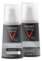 Vichy Homme Desodorante Ultra-Fresco 24H Vaporizador Lote de 2 x 100 ml