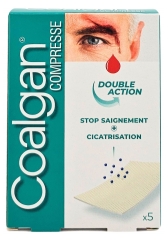 Coalgan Stop Saignement &amp; Action Cicatrisante 5 Compresses Stériles