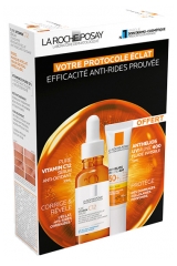La Roche-Posay Pure Vitamin C12 Sérum Anti-Rides 30 ml + Anthelios UVmune 400 Fluide Invisible SPF50+ Sans Parfum 15 ml Offert