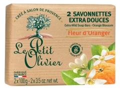 Săpunuri Extra Dulci cu Floare de Portocală Le Petit Olivier 2 x 100 g