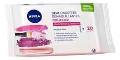 Nivea Verzachtende Reinigingsdoekjes 3in1 Droge &amp; Gevoelige Huid 20 Doekjes