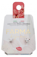 Pharma Bijoux Brincos Hipoalerg&eacute;nicos Quadrado Crystal 4 mm