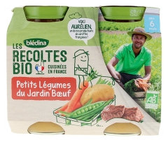 Blédina Les Récoltes Bio Petits Légumes du Jardin Boeuf dès 6 Mois Bio 2 Pots