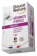 Douce Nature Ohrenst&auml;bchen Bio-Baumwolle 200 St&uuml;ck