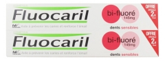 Fluocaril Tv&aring; Fluortandkr&auml;m K&auml;nsliga T&auml;nder Set om 2 x 75 ml