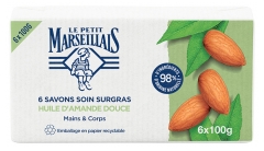 Le Petit Marseillais Savons Soin Surgras Huile d'Amande Douce Lot de 6 x 100 g
