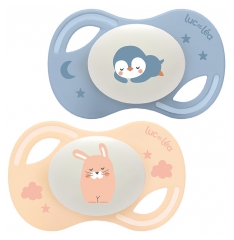 Cole&ccedil;&atilde;o Noite Luc et L&eacute;a 2 Chupetas Anat&oacute;micas Tetina Extra-Fina 0-6 Meses