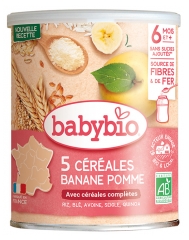 Babybio 5 Céréales Banane Pommes avec Céréales Complètes 6 Mois et + Bio 220 g