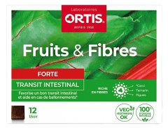 Ortis Fruta y Fibra Tr&aacute;nsito Intestinal Fuerte 12 Cubos Masticables