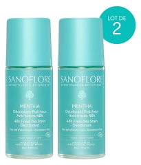 Sanoflore Déodorant Fraîcheur 48H Mentha Roll-On Bio Lot de 2 x 50 ml