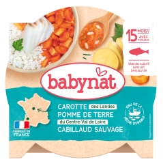 Babybio Babynat Carotte Pomme de Terre Cabillaud Sauvage 15 Mois et + 260 g