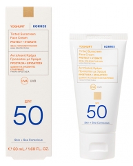 Korres Yoghurt Getinte Zonnebrandcr&egrave;me voor het Gezicht SPF50 50 ml