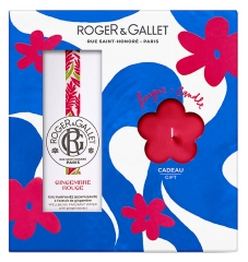 Roger & Gallet Zenzero Rosso Acqua Profumata Benefica Set Regalo 100 ml + Candela Profumata 75g in Omaggio